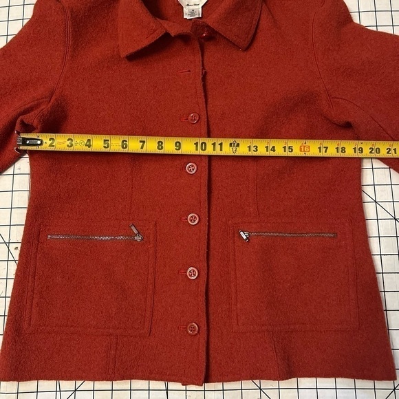 Talbots Womens Sz M Coat Jacket Rust Alpaca Wool Blend Button Front Pockets. - Picture 6 of 8